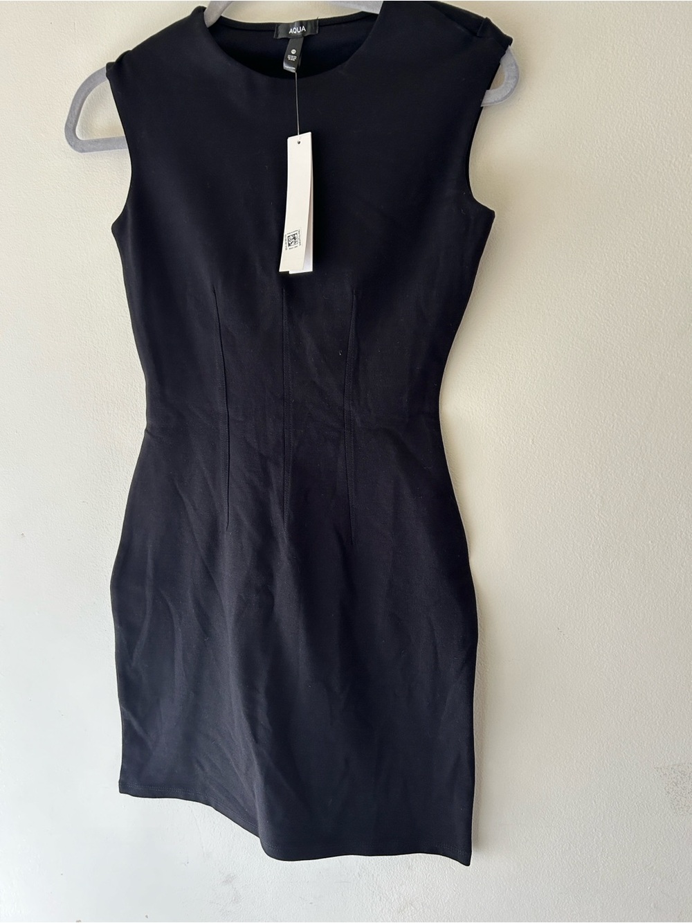 Aqua Black Sleeveless Mini Sheath Dress
